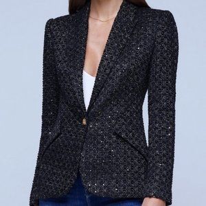 L’AGENCE Chamberlain Tweed Blazer in Black Multi Gold New w/ Tags. Size 4